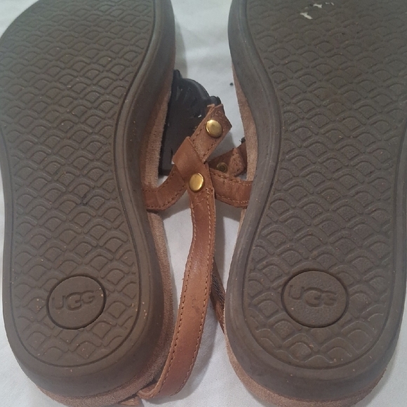 UGG Tan Leather Women's Sandals Size 8 - Picture 6 of 8